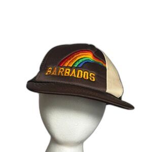 Barbados Baseball Hat Unisex Brown Rainbow Vintage Snapback Travel Skater Boho